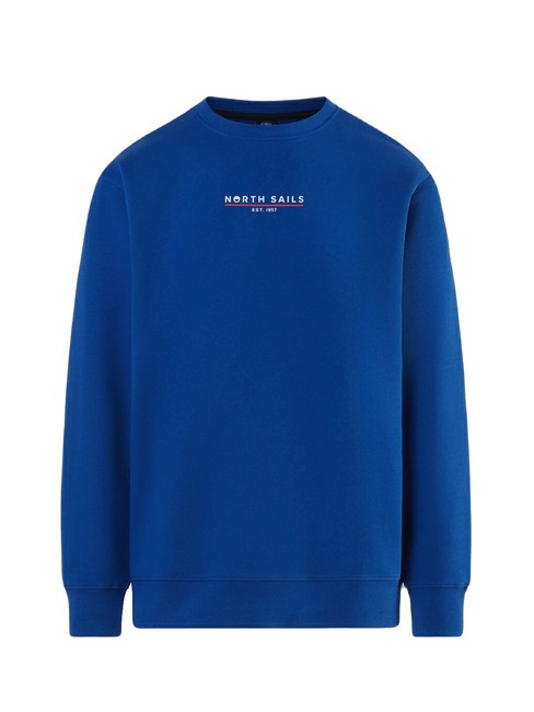 BASIC Felpa in cotone con lettering logo surf blue - Felpe Uomo