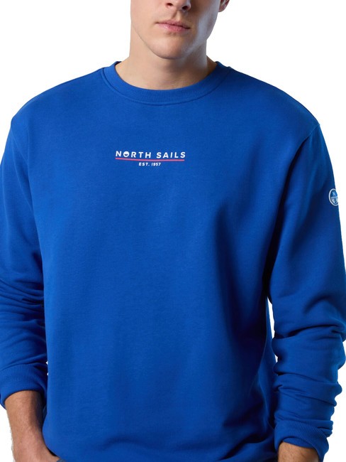 BASIC Felpa in cotone con lettering logo surf blue - Felpe Uomo