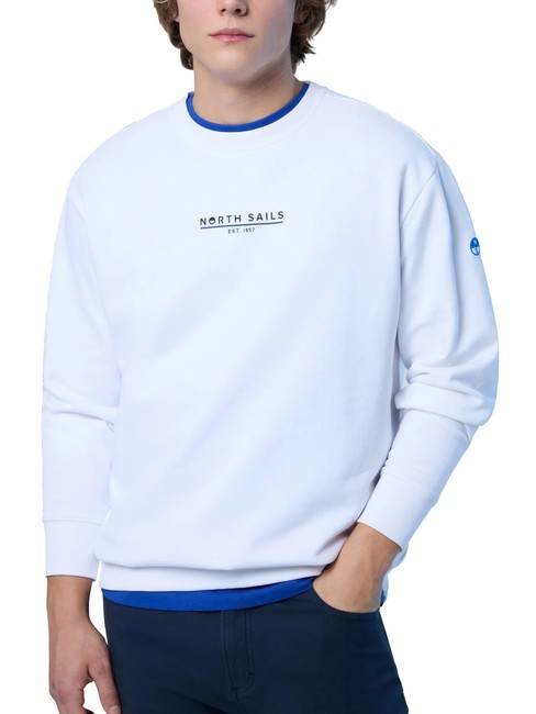 BASIC Felpa in cotone con lettering logo white - Felpe Uomo