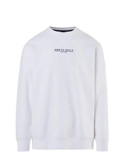 BASIC Felpa in cotone con lettering logo white - Felpe Uomo