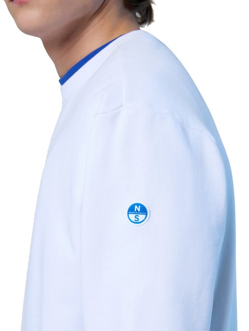 BASIC Felpa in cotone con lettering logo white - Felpe Uomo