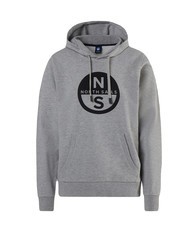 NORTH SAILS BASIC Felpa stampa logo con cappuccio grey melange - Felpe Uomo - 4