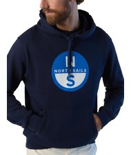 NORTH SAILS BASIC Felpa stampa logo con cappuccio navy blue - Felpe Uomo - 3