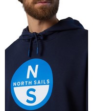 NORTH SAILS BASIC Felpa stampa logo con cappuccio navy blue - Felpe Uomo - 4