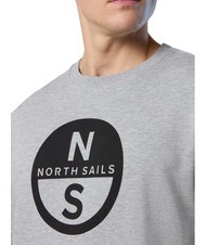 NORTH SAILS BASIC Felpa girocollo con stampa logo grey melange - Felpe Uomo - 3