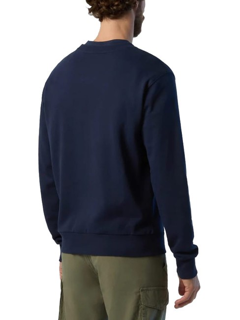 BASIC Felpa girocollo con stampa logo navy blue - Felpe Uomo