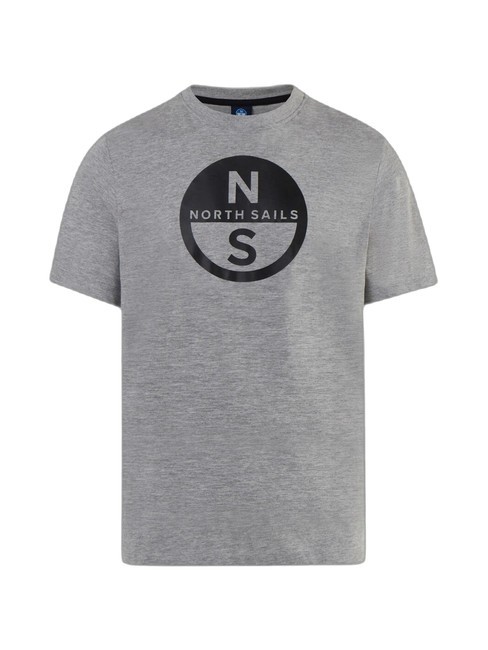 BASIC T-shirt in cotone stampa logo grey melange - T-shirt Uomo