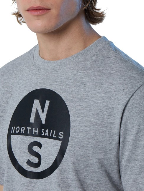 BASIC T-shirt in cotone stampa logo grey melange - T-shirt Uomo