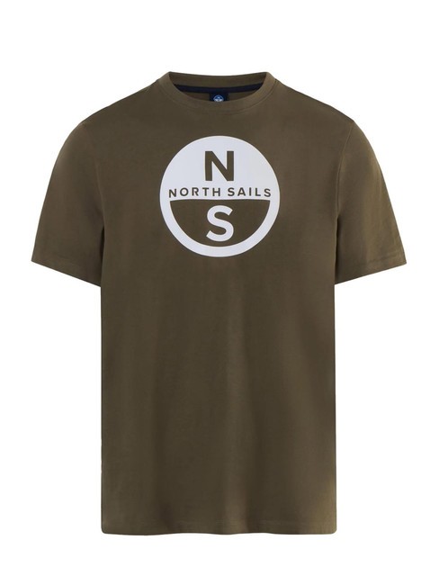 BASIC T-shirt in cotone stampa logo dusty olive - T-shirt Uomo