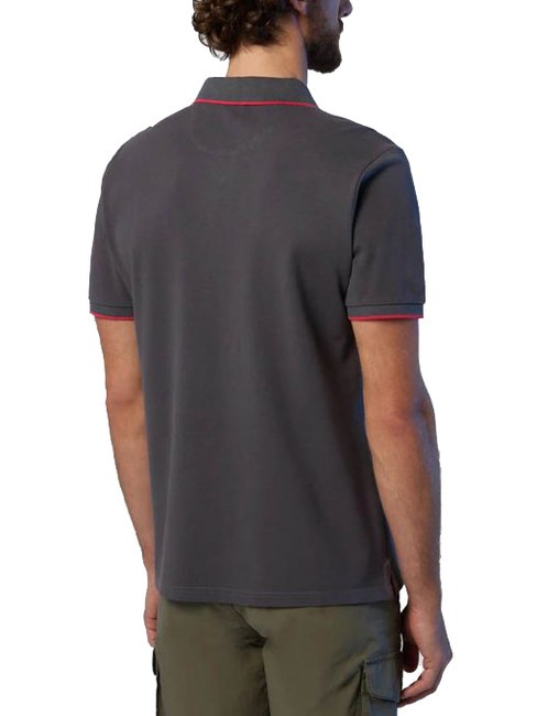 COLLAR STRIPED Polo manica corta in cotone iron grey - Polo Uomo