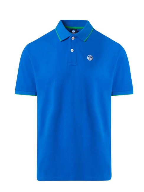 COLLAR STRIPED Polo manica corta in cotone royal - Polo Uomo