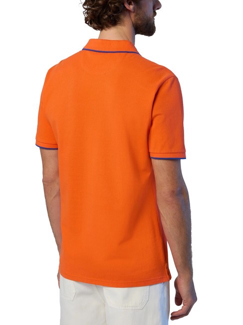 COLLAR STRIPED Polo manica corta in cotone flame orange - Polo Uomo
