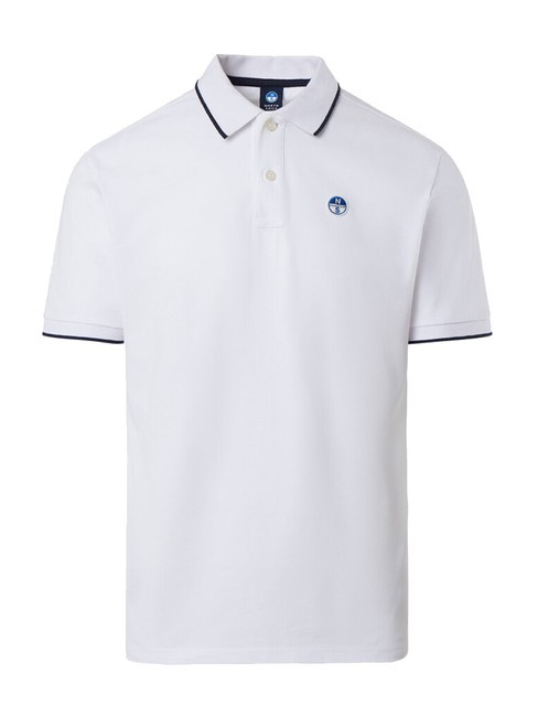 COLLAR STRIPED Polo manica corta in cotone white - Polo Uomo