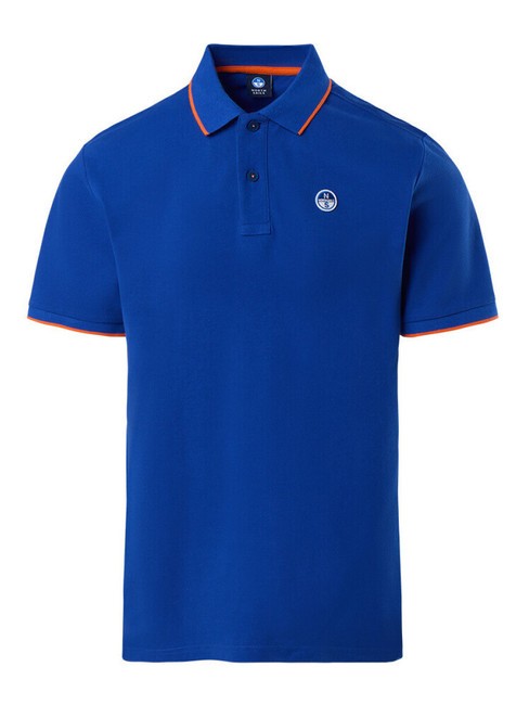 COLLAR STRIPED Polo manica corta in cotone surf blue - Polo Uomo