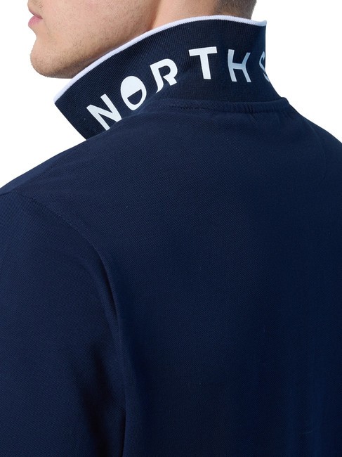 COLLAR STRIPED Polo manica corta in cotone navy blue - Polo Uomo