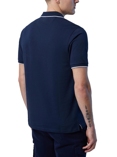 COLLAR STRIPED Polo manica corta in cotone navy blue - Polo Uomo