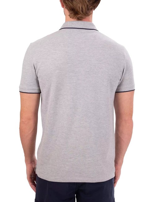 COLLAR STRIPED Polo manica corta in cotone grey melange - Polo Uomo
