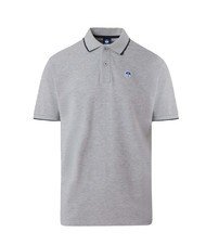 NORTH SAILS COLLAR STRIPED Polo manica corta in cotone grey melange - Polo Uomo - 4