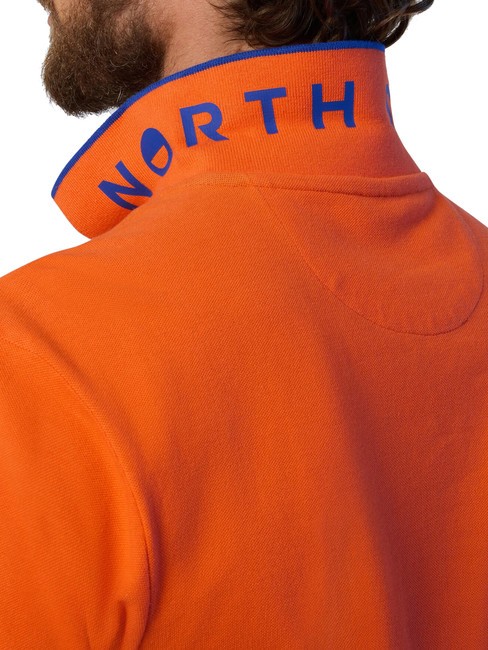 COLLAR STRIPED Polo manica corta in cotone flame orange - Polo Uomo