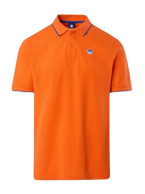 COLLAR STRIPED Polo manica corta in cotone flame orange - Polo Uomo