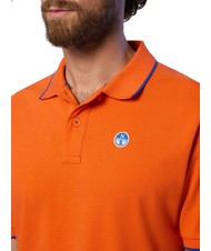 NORTH SAILS COLLAR STRIPED Polo manica corta in cotone flame orange - Polo Uomo - 4