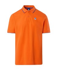 NORTH SAILS COLLAR STRIPED Polo manica corta in cotone flame orange - Polo Uomo - 6