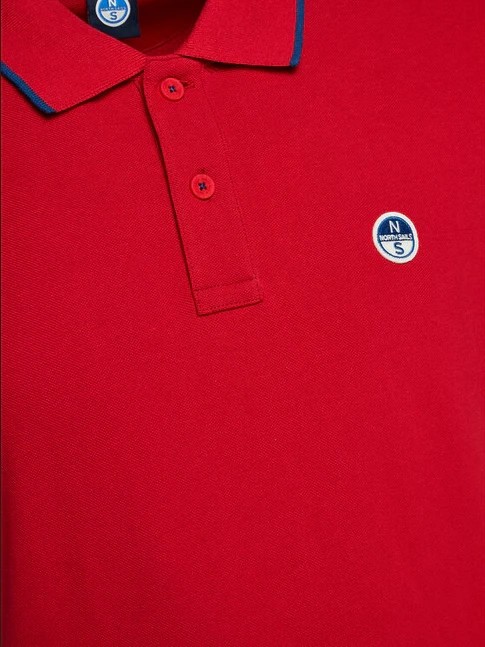 COLLAR STRIPED Polo manica corta in cotone red - Polo Uomo