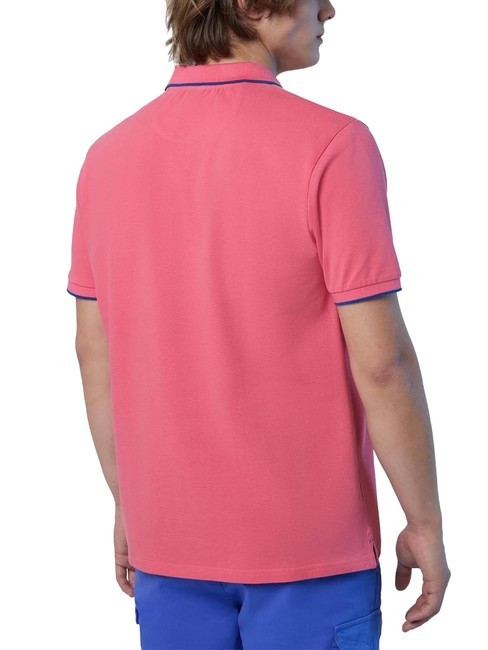 COLLAR STRIPED Polo manica corta in cotone calypso coral - Polo Uomo