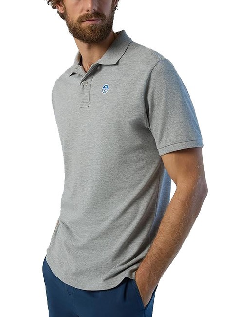 BASIC Polo manica corta in cotone grey melange - Polo Uomo