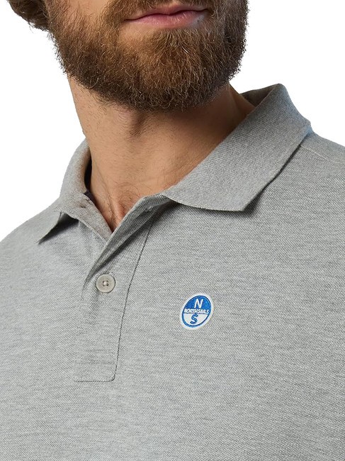 BASIC Polo manica corta in cotone grey melange - Polo Uomo