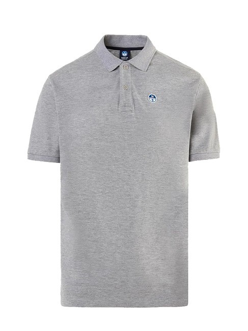 BASIC Polo manica corta in cotone grey melange - Polo Uomo