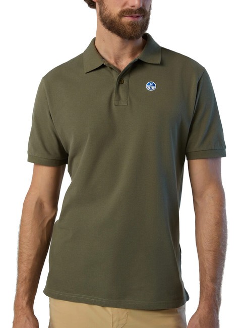 BASIC Polo manica corta in cotone dusty olive - Polo Uomo