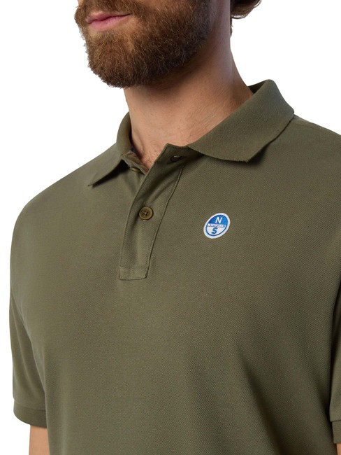 BASIC Polo manica corta in cotone dusty olive - Polo Uomo