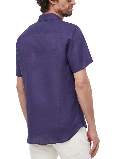 N|S Camicia a maniche corte in lino navy blue - Camicie Uomo