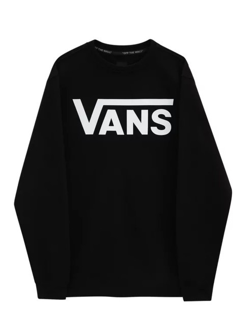 VANS CLASSIC Felpa girocollo in cotone black/white - Felpe Uomo