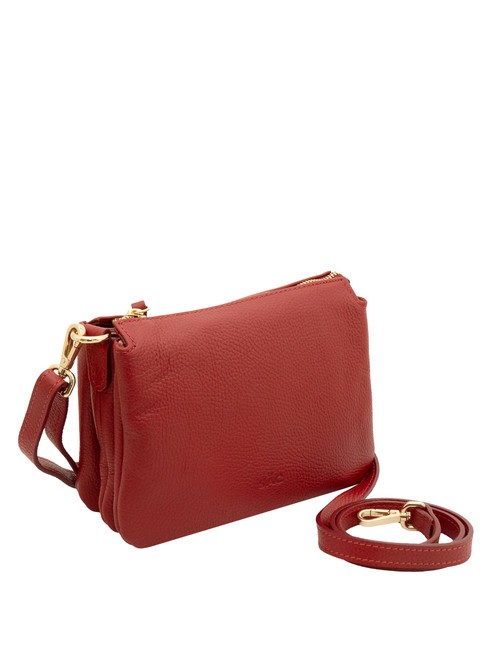 SIMONA Borsa a tracolla tris pelle dollaro rosso - Borse Donna