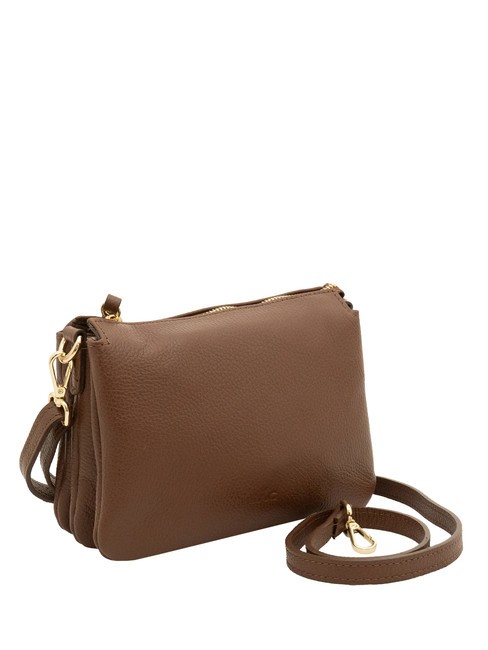 SIMONA Borsa a tracolla tris pelle dollaro bruciato - Borse Donna