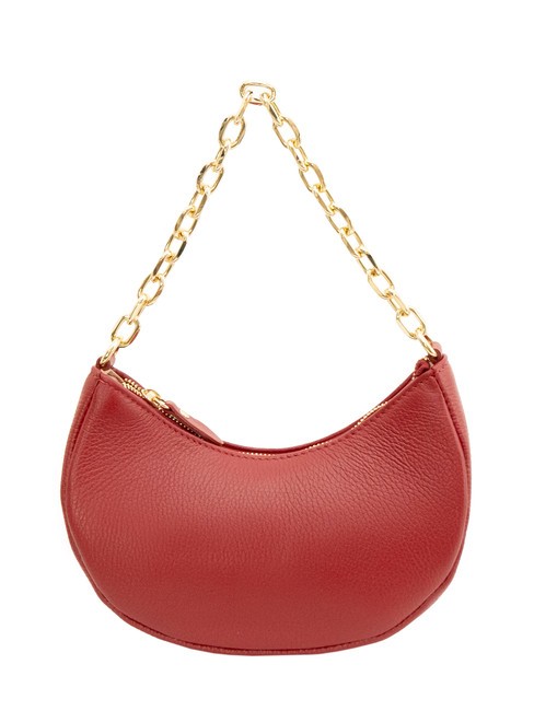 GIUDITTA Borsa hobo in pelle con manico catena rosso - Borse Donna