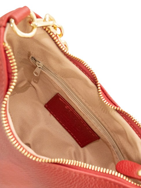 GIUDITTA Borsa hobo in pelle con manico catena rosso - Borse Donna