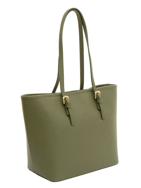CHIARA Borsa shopper in pelle dollaro oliva - Borse Donna