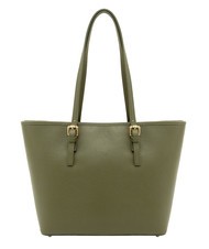 LESAC CHIARA Borsa shopper in pelle dollaro oliva - Borse Donna - 3