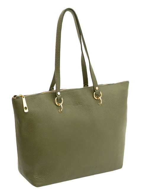 VIOLA  Shopping Bag in pelle oliva - Borse Donna