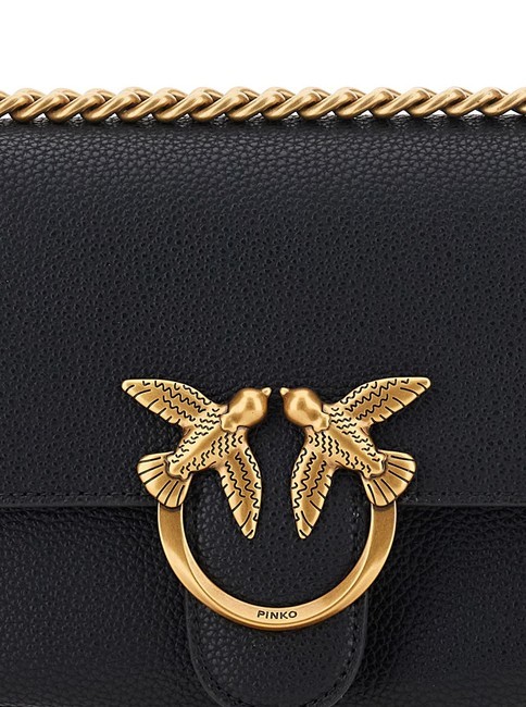 LOVE SOFT MINI Borsetta a spalla / a tracolla nero-antique gold - Borse Donna