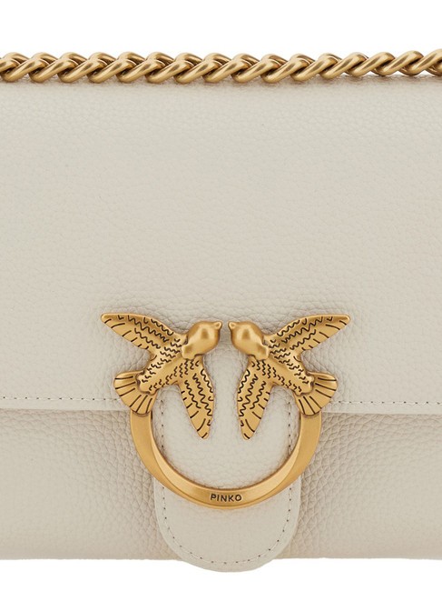 LOVE SOFT MINI Borsetta a spalla / a tracolla bianco seta-antique gold - Borse Donna