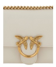 PINKO LOVE SOFT MINI Borsetta a spalla / a tracolla bianco seta-antique gold - Borse Donna - 4