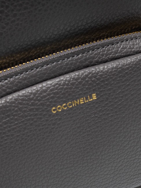 JEN Zaino rotondo in pelle con tasca ardesia - Borse Donna