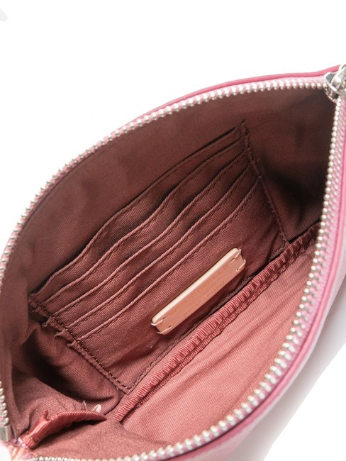 ROUNDED ENVELOPE Pochette in pelle con polsierina pulp pink - Borse Donna