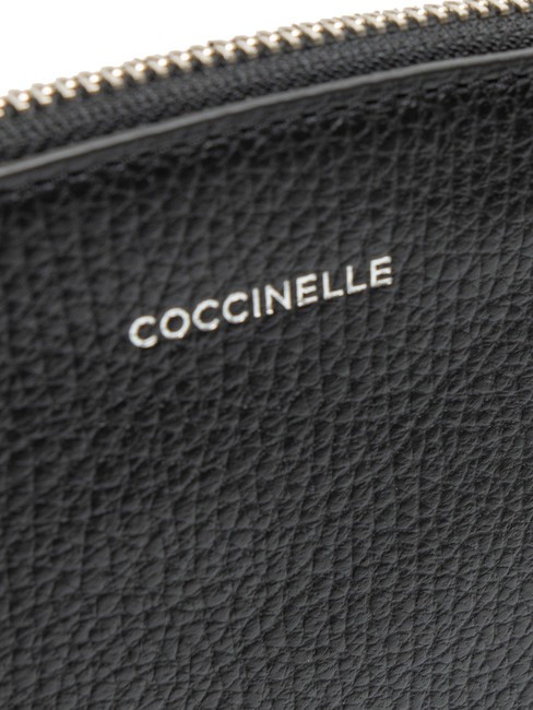 ROUNDED ENVELOPE Pochette in pelle con polsierina Nero - Borse Donna