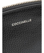 COCCINELLE ROUNDED ENVELOPE Pochette in pelle con polsierina Nero - Borse Donna - 4