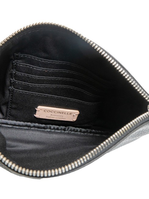 ROUNDED ENVELOPE Pochette in pelle con polsierina Nero - Borse Donna